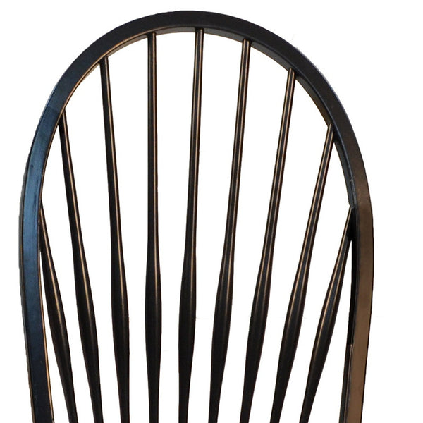 Homeroots Black Wood Windsor Back Dining Side Chair  Wood 517741