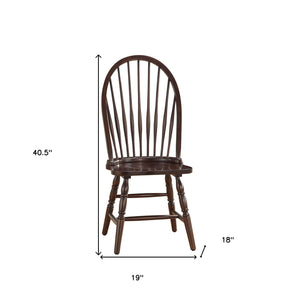 Homeroots Espresso Wood Windsor Back Dining Side Chair  Wood 517742