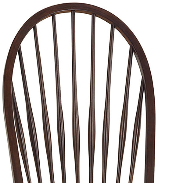 Homeroots Espresso Wood Windsor Back Dining Side Chair  Wood 517742