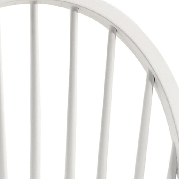 Homeroots White Wood Windsor Back Dining Side Chair  Wood 517743