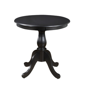 Homeroots 30" Black Rounded Solid Manufactured Wood And Solid Wood Pedestal Base Dining Table   517748
