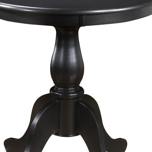 Homeroots 30" Black Rounded Solid Manufactured Wood And Solid Wood Pedestal Base Dining Table   517748