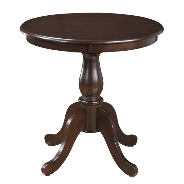 Homeroots 30" Espresso Rounded Solid Manufactured Wood And Solid Wood Pedestal Base Dining Table   517749