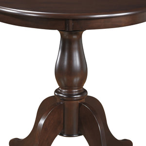 Homeroots 30" Espresso Rounded Solid Manufactured Wood And Solid Wood Pedestal Base Dining Table   517749