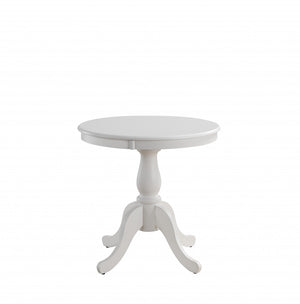Homeroots 30" White Rounded Solid Manufactured Wood Pedestal Base Dining Table   517750