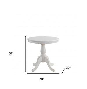 Homeroots 30" White Rounded Solid Manufactured Wood Pedestal Base Dining Table   517750