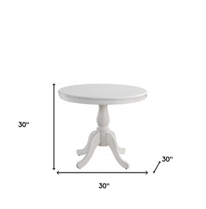 Homeroots 36" White Rounded Solid Manufactured Wood And Solid Wood Pedestal Base Dining Table   517753