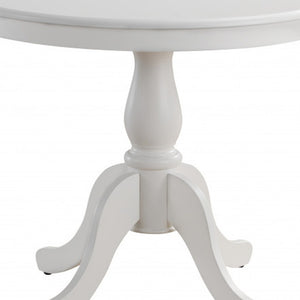 Homeroots 36" White Rounded Solid Manufactured Wood And Solid Wood Pedestal Base Dining Table   517753