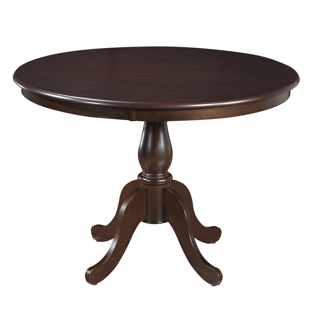 Homeroots 42" Espresso Rounded Solid Manufactured Wood Pedestal Base Dining Table   517755