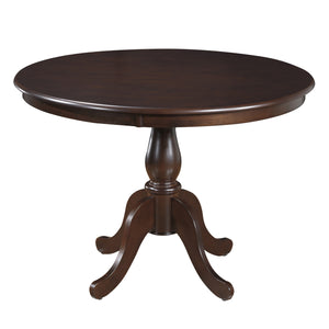 Homeroots 42" Espresso Rounded Solid Manufactured Wood Pedestal Base Dining Table   517755