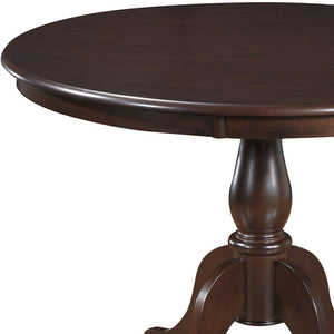 Homeroots 42" Espresso Rounded Solid Manufactured Wood Pedestal Base Dining Table   517755