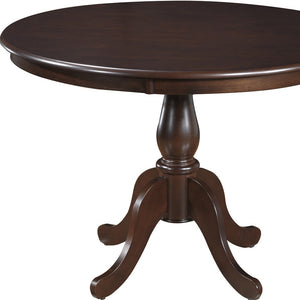 Homeroots 42" Espresso Rounded Solid Manufactured Wood Pedestal Base Dining Table   517755