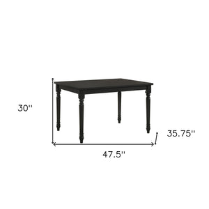 Homeroots 48" Black Solid Wood Dining Table   517757