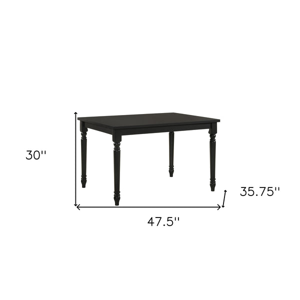 Homeroots 48" Black Solid Wood Dining Table   517757
