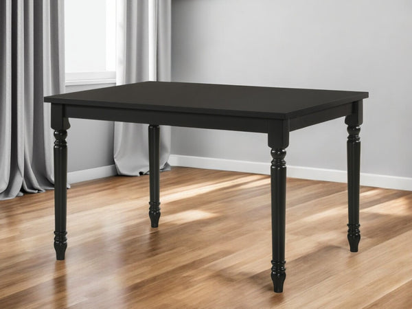 HomeRoots 48" Black Solid Wood Dining Table - Rustic Elegance for 4, Durable Design, Perfect for Cozy Spaces 517757