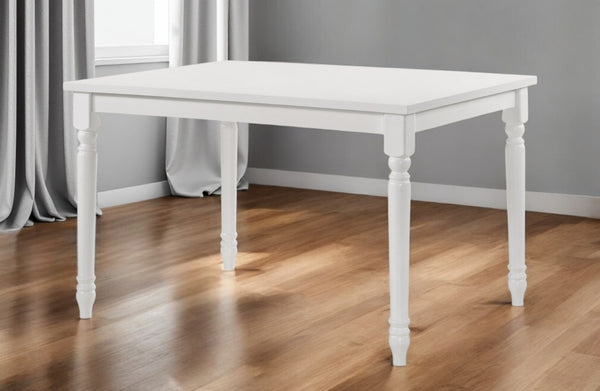 HomeRoots 48" White Solid Wood Dining Table - Timeless Elegance for Modern Homes, Seats 4 Comfortably! 517758