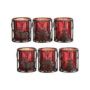 Heartland Reindeer Votives in Red (2 Sets of 3) 517761/S2 Elk Home