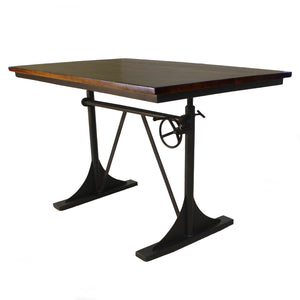Homeroots 48" Brown And Black Solid Wood And Iron Trestle Base Dining Table   517764