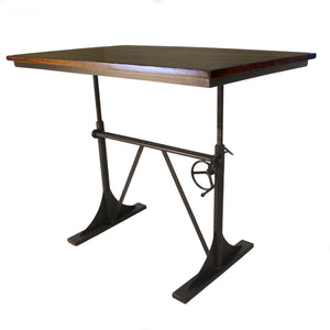 Homeroots 48" Brown And Black Solid Wood And Iron Trestle Base Dining Table   517764