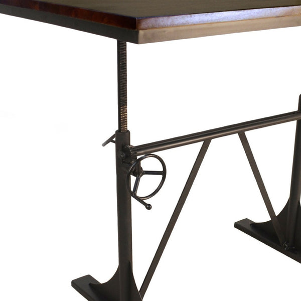 HomeRoots 48" Solid Wood and Iron Trestle Dining Table – Stylish Two-Tone Design, Seats 4, Perfect for Any Space! 517764