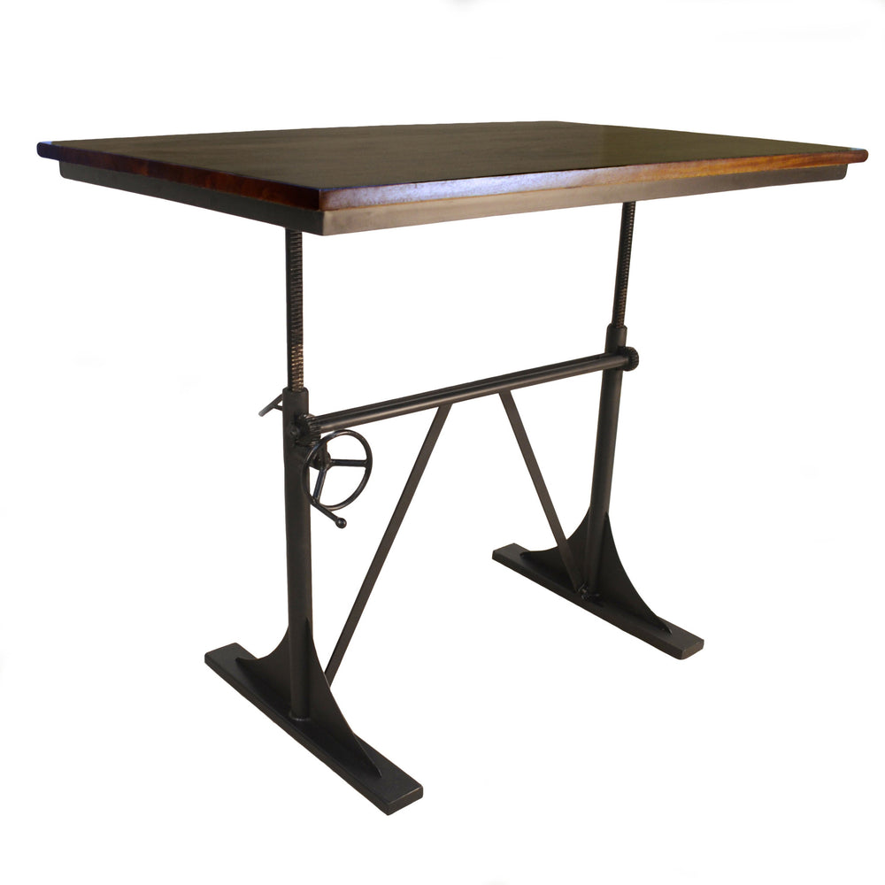Homeroots 48" Brown And Black Solid Wood And Iron Trestle Base Dining Table   517764