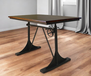 HomeRoots 48" Solid Wood and Iron Trestle Dining Table – Stylish Two-Tone Design, Seats 4, Perfect for Any Space! 517764