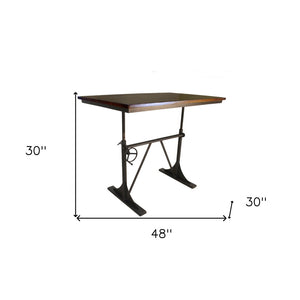 HomeRoots 48" Solid Wood and Iron Trestle Dining Table – Stylish Two-Tone Design, Seats 4, Perfect for Any Space! 517764