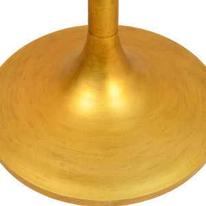 HomeRoots 30" Elegant Round Solid Wood Dining Table with Gold Iron Pedestal Base – Perfect for Cozy Spaces! 517765