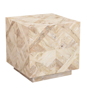 Homeroots 20" Tan Wood And Wood Square End Table   517821