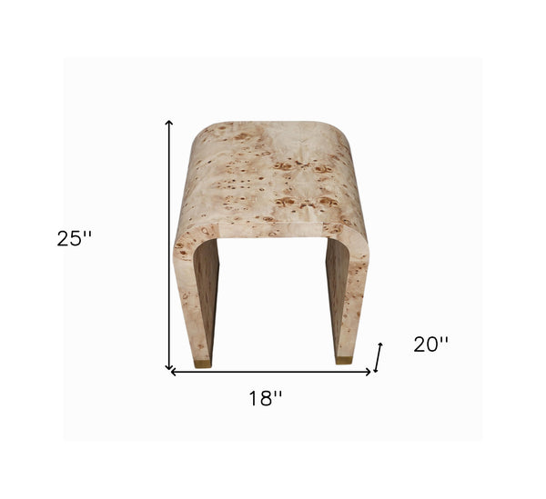 Homeroots 25" Beige Solid And Manufactured Wood End Table   517823