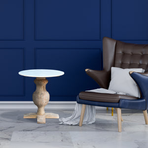 Homeroots 26" Brown Marble And Solid Wood Round End Table   517826