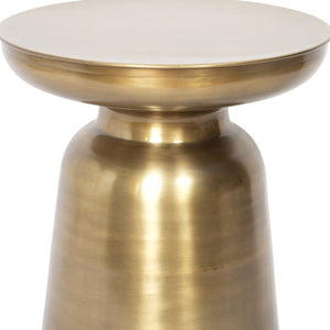 HomeRoots 19" Gold Iron Round End Table - Modern Drum Design for Stylish Small Space, Versatile Accent Piece 517827