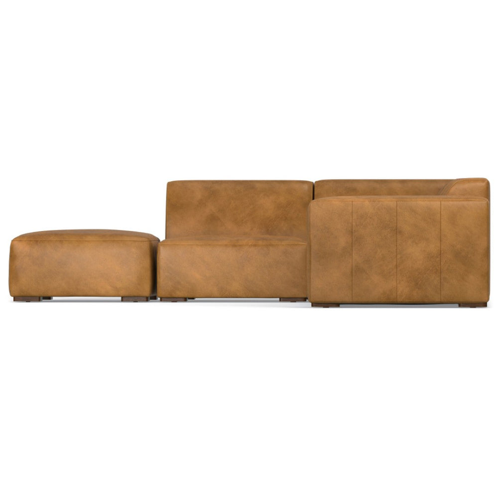 English Elm Rex Left Sectional Sofa & Ottoman Set - Handcrafted Leather Comfort For Modern Living Spaces B136P199264-GIGA