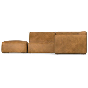 English Elm Rex Left Sectional Sofa & Ottoman Set - Handcrafted Leather Comfort For Modern Living Spaces B136P199264-GIGA