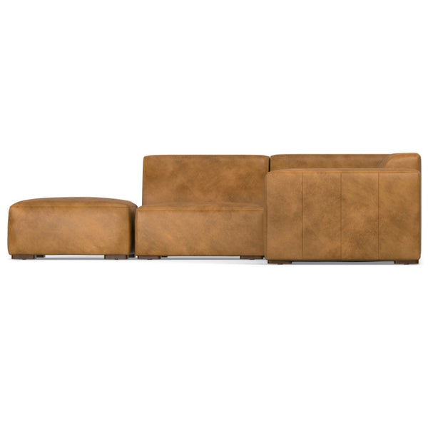 English Elm Rex Left Sectional Sofa & Ottoman Set - Handcrafted Leather Comfort For Modern Living Spaces B136P199264-GIGA