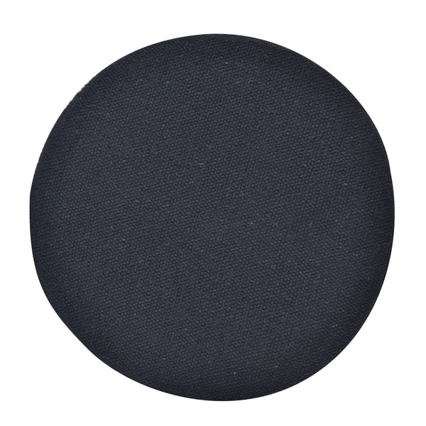 Homeroots 16" Black And White Cotton And Natural Round Chevron Ottoman   517831