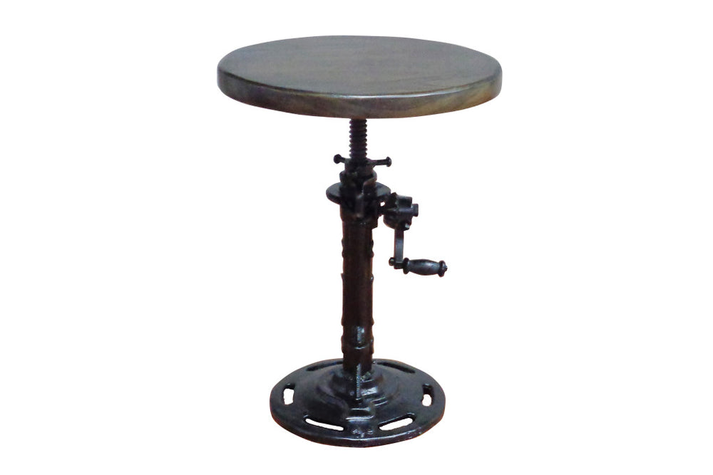 Homeroots Black Iron Backless Adjustable Height Bar Chair   517840