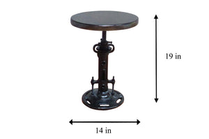 Homeroots Black Iron Backless Adjustable Height Bar Chair   517840