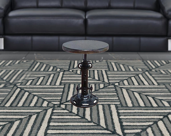 Homeroots Black Iron Backless Adjustable Height Bar Chair   517840