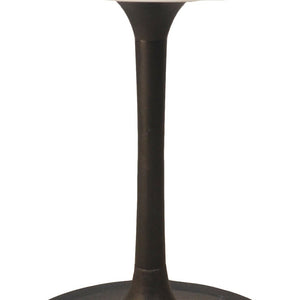 HomeRoots 30" Elegant Two-Tone Marble and Iron Pedestal Dining Table - Perfect for Small Spaces and Intimate Meals 517847