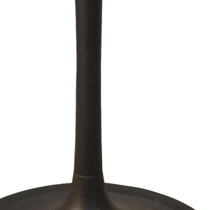 Homeroots 40" White And Black Rounded Marble And Iron Pedestal Base Dining Table   517851