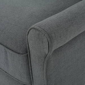 English Elm Christopher Knight Home® - Manual Charcoal Push Back Recliner — Compact Fabric Seat, Plush Support, Space-Saving Comfort for Homes 61369.00CCL
