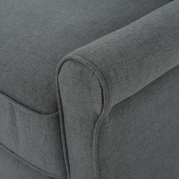 English Elm Christopher Knight Home® - Manual Charcoal Push Back Recliner — Compact Fabric Seat, Plush Support, Space-Saving Comfort for Homes 61369.00CCL