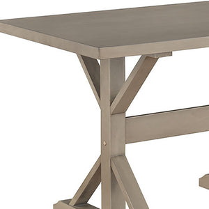 Homeroots 48" Gray Solid Wood Trestle Base Dining Table   517856