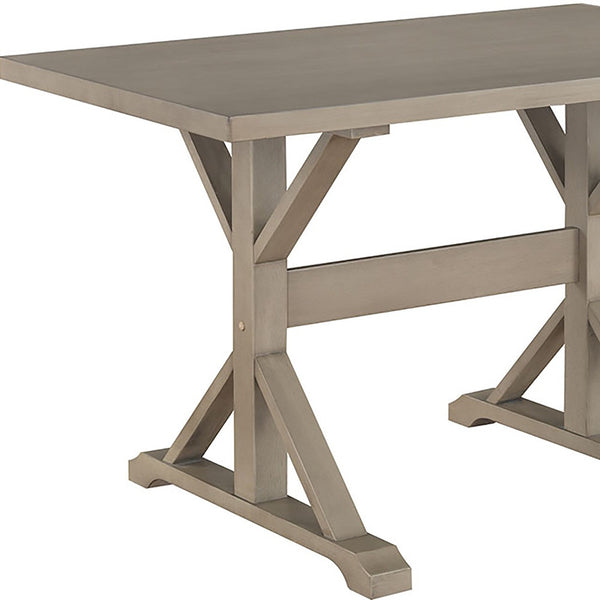 Homeroots 48" Gray Solid Wood Trestle Base Dining Table   517856