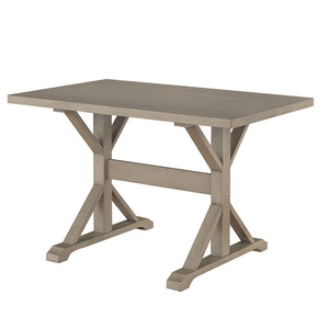 Homeroots 48" Gray Solid Wood Trestle Base Dining Table   517856