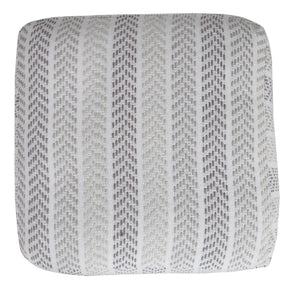 Homeroots 18" Cotton Ottoman Gray,White  517857