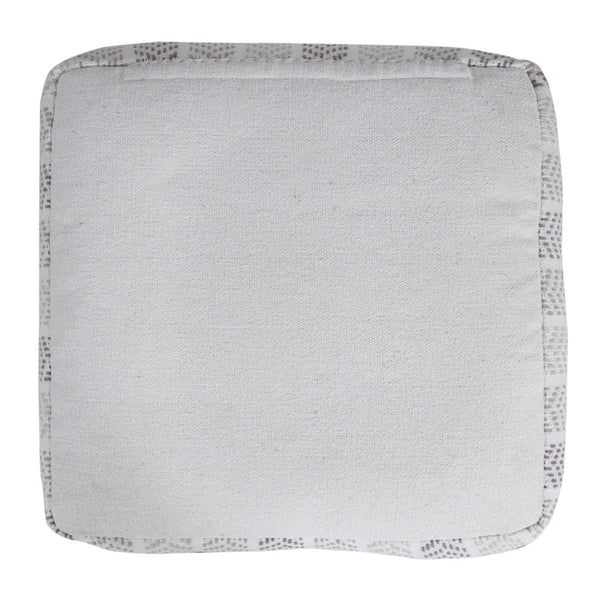 Homeroots 18" Cotton Ottoman Gray,White  517857