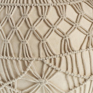 Homeroots 20" Cream 100% Cotton Ottoman  Cotton 517859