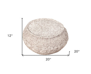 Homeroots 20" Beige 100% Cotton Ottoman  Cotton 517861